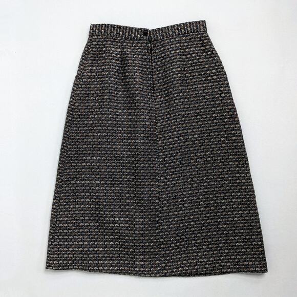 Vintage Skirt Women's 10 Gray Grey Wool Blend A Line Plaid Midi Lined Pockets - Picture 12 of 12